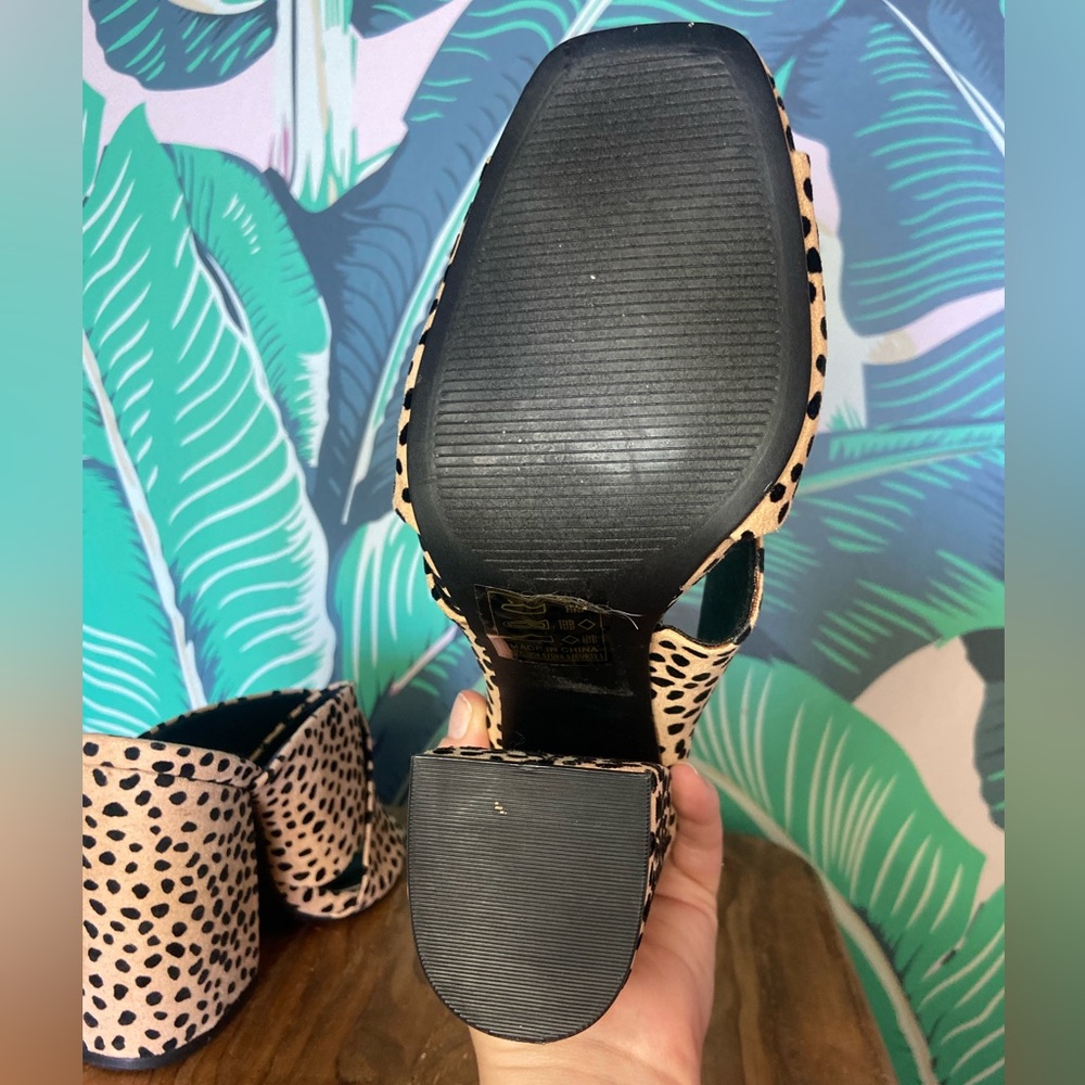 Qupid Cheetah Print Mules With Triangle Heel - image 7